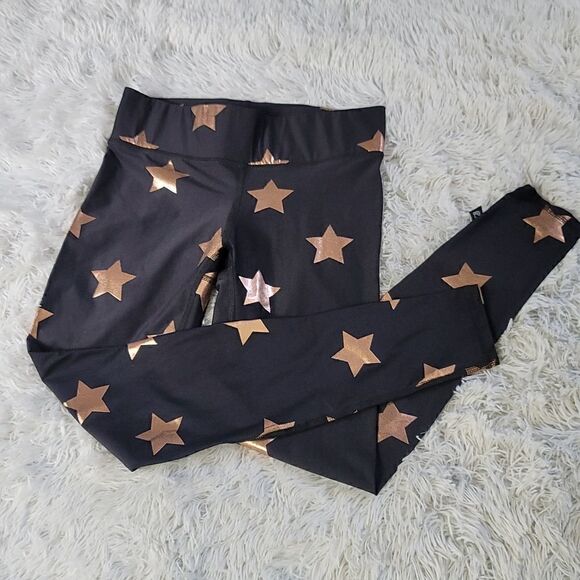 Terez Star Foil Printed Tall Band Performance Leggings - Picture 6 of 8